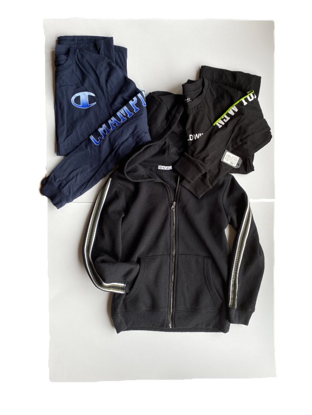 DEX  Black Hoodie, Kids Size M and 2 Long Sleeve T-shirts Set